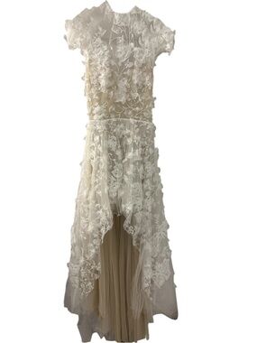 Rime Arodaky Floral Lace High-Low Gown